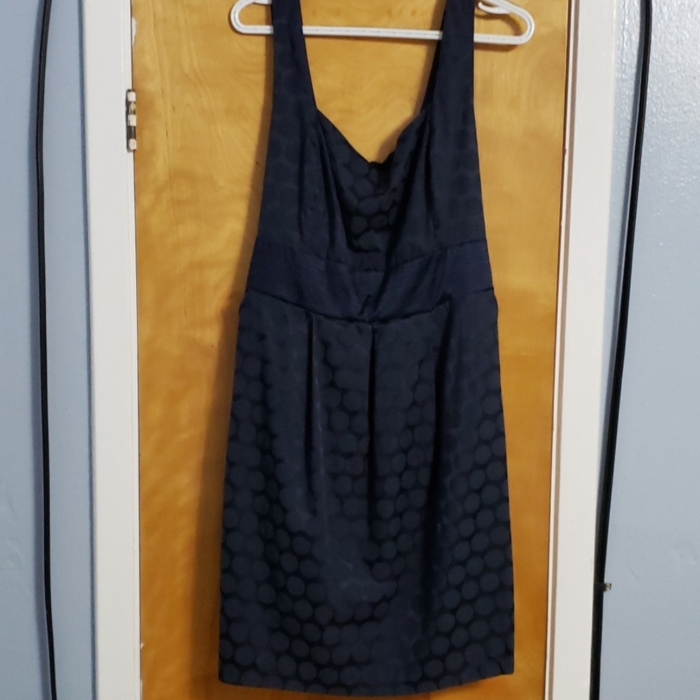 Navy Polka Dotted Dress